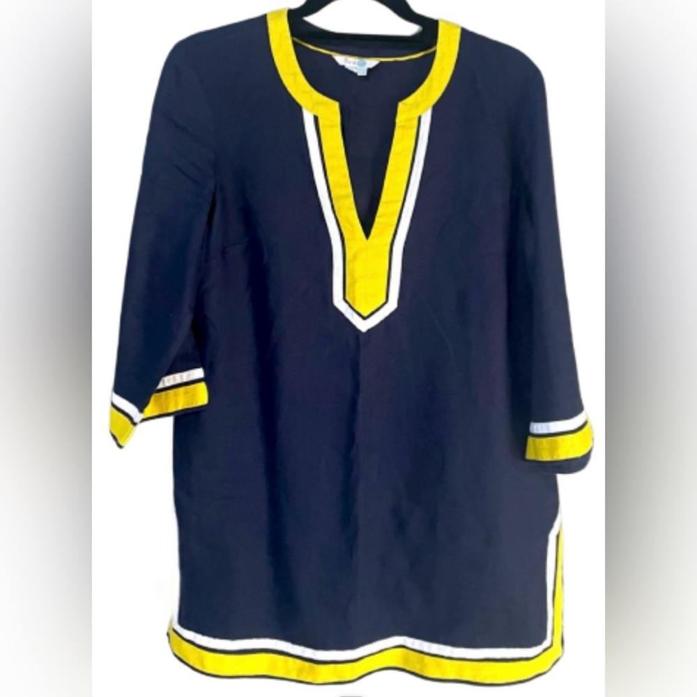 Boden Linen Neck Detail Tunic Top